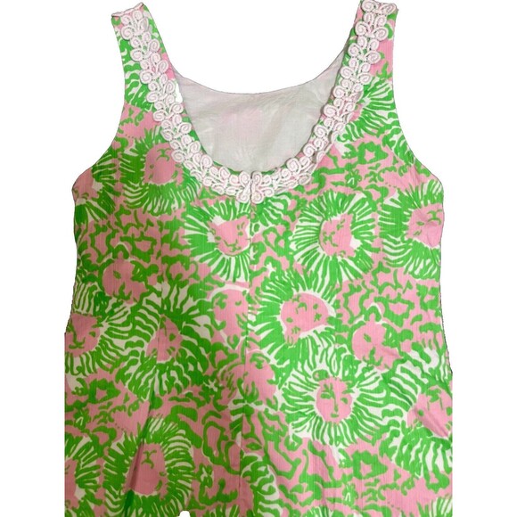 Lilly Pulitzer Sunnyside Lion Liz Shift Dress Sleeveless Pink Green Women's 4 - Picture 6 of 6